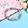 Natural Labradorite Beads Stretch Bracelets BJEW-T022-04E-1