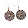 Ethnic Style Alloy Enamel & Wood Pendant Necklaces & Dangle Earrings Sets WG3F4B9-03-2