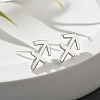 S925 Sterling Silver Stud Earrings EJEW-K303-01S-09-3