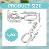 6Pcs Zinc Alloy Twister Clasps FIND-FH0016-55P-2