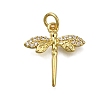 Brass Micro Pave Clear Cubic Zirconia Pendants ZIRC-I070-041G-1