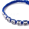 Word Wisdom Acrylic Braided Bead Bracelets BJEW-JB09454-2