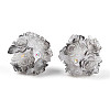 Polymer Clay Rhinestone Beads with Embossed Resin Roses RESI-T059-04B-1