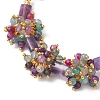 Natural Agate & White Jade & Amethyst  Beads Link Bracelets BJEW-JB12164-01-3