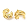 Brass Micro Pave Clear Cubic Zirconia Cuff Earrings EJEW-C104-159G-2