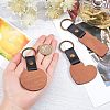  6Pcs 3 Colors Imitation Leather & Wood Keychain KEYC-NB0001-48-3