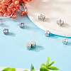 8Pcs 4 Style Clear Cubic Zirconia Flat Round Clip-on Earrings EJEW-TA0001-15-5