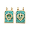 Brass Enamel Pendants KK-B157-28G-2