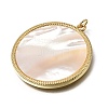 Natural Shell Brass Pendants KK-C262-11A-G-2