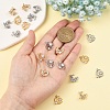 2Pcs 2 Colors Brass Pendants with Clear Glass KK-YW0004-02-4