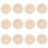 SUPERFINDINGS 12Pcs Flower Rubber Wooden Carved Decor Applique WOOD-FH0001-77-1