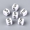 Opaque Acrylic European Large Hole Beads SACR-N020-01B-06-1