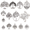 SUNNYCLUE 56Pcs 14 Styles Tibetan Style Alloy Pendants TIBEP-SC0002-29-1