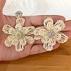 Bohemian Raffia with Linen Stud Dangle Earrings FS-WG91701-03-1