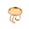 201 Stainless Steel Cuff Ring Findings X-STAS-S080-040F-G-1
