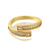 Brass Micro Pave Clear Cubic Zirconia Adjustable Finger Rings RJEW-D079-05G-RS-2