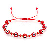 Glass Evil Eye Braided Bead Bracelet QD5460-2-1