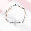 201 Stainless Steel Link Chain Bracelets BJEW-A032-02GP-02-1