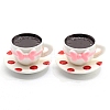 10Pcs Resin Coffe Cup with Bowknot Miniature Dollhouse PW-WGCC35F-01-1