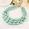 Bohemian Style Acrylic Faceted Rectangle Graduated Beaded 3 Layer Necklaces for Women WGBB337-07-1