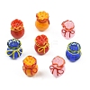 8Pcs 4 Colors Imitation Jade Glass Beads GLAA-YW0005-60-1