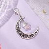 Alloy Moon & Glass Pendant Decorations HJEW-JM02689-06-1