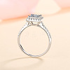 Square Rhodium Plated 925 Sterling Silver Pave 6.5x3.9mm Moissanite Finger Rings for Women WG02E28-05-2