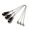 Natural Obsidian Dowsing Pendulum Big Pendants G-H286-03P-06-1