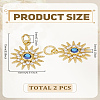 2Pcs Brass Micro Pave Cubic Zirconia Charms ZIRC-LP0001-35-2