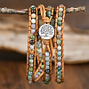Natural Indian Agate Beads Wrap Bracelets WG093E5-01-3