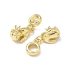 Brass Pave Clear Cubic Zirconia European Dangle Charms KK-Q068-57G-2