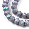 Electroplate Opaque Solid Color Glass Beads Strands EGLA-A034-P6mm-L23-3