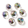 UV Plating Rainbow Iridescent Acrylic Beads OACR-A014-02I-1