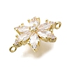 Brass Clear Cubic Zirconia Snowflake Connector Charms KK-Q048-19G-2