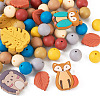 69Pcs 12 Style Food Grade Eco-Friendly Silicone Focal Beads SIL-BT0001-06-3