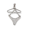 Brass Micro Pave Cubic Zirconia Charms KK-P336-03A-P-1
