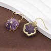 Flower Natural Mixed Stone Dangle Earrings EJEW-G456-01G-5