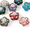 8Pcs 8 Colors Flower Shape Polymer Clay Rhinestone Beads CLAY-TA0002-02-3