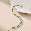 Synthetic Turquoise & Brass Beaded Bracelets for Women OR9235-5
