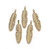 Tibetan Style Alloy Feather Big Pendants TIBEP-A12720-AG-RS-2