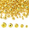 150Pcs 5 Style Brass Round Beads KK-CJ0002-10-3