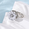 Brass Micro Pave Cubic Zirconia Rotating Finger Rings RJEW-S636-04P-3