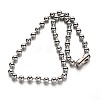 304 Stainless Steel Ball Chain Necklace and Bracelets Jewelry Sets SJEW-P107-06-2