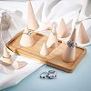 10Pcs 5 Style Wooden Ring Displays RDIS-FG0001-18-6