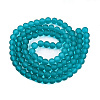 Frosted Transparent Glass Beads Strands GLAA-S031-8mm-37-01-2