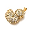 Rack Plating Brass Micro Pave Cubic Zirconia Pendants ZIRC-F142-01G-05-2