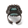 Natural Amazonite Open Cuff Ring RJEW-M166-03R-A-3