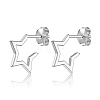 Simple Sterling Silver Star Stud Earrings UU1378-2-2