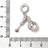 Brass Micro Pave Clear Cubic Zirconia European Dangle Charms KK-A278-08P-01-3