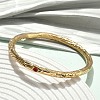Artisan Engraved 304 Stainless Steel Rhinestone Bangles for Women BJEW-D456-01G-01-3